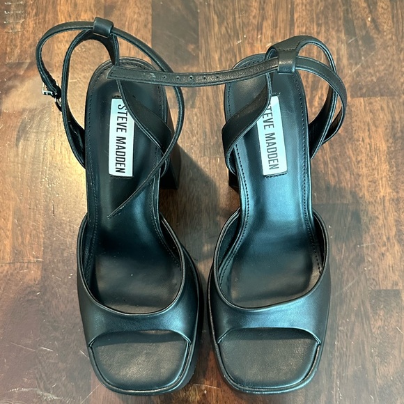 STEVE MADEN Carolyn Black Leather NWB - Picture 11 of 15